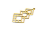 Brass Diamond Charm, 8 Raw Brass Diamond Shaped Charms With 1 Loop, Pendant Findings (31x17x0.60mm) SMP0381
