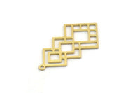 Brass Diamond Charm, 8 Raw Brass Diamond Shaped Charms With 1 Loop, Pendant Findings (31x17x0.60mm) SMP0381