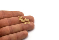 Brass Diamond Charm, 8 Raw Brass Diamond Shaped Charms With 1 Loop, Pendant Findings (31x17x0.60mm) SMP0381