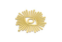 Brass Eye Charm, 4 Raw Brass Eye Charms With 1 Loop, Findings (36x35x0.60mm) SMP0382