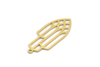 Brass Irregular Charm, 8 Raw Brass Irregular Shaped Charms With 1 Loop, Charm Pendants (29x12x0.60mm) SMP0384