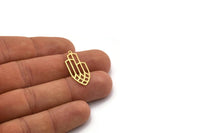 Brass Irregular Charm, 8 Raw Brass Irregular Shaped Charms With 1 Loop, Charm Pendants (29x12x0.60mm) SMP0384