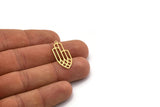 Brass Irregular Charm, 8 Raw Brass Irregular Shaped Charms With 1 Loop, Charm Pendants (29x12x0.60mm) SMP0384
