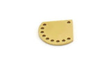 Brass Slice Charm, 24 Raw Brass Slice Shapes Charms With 10 Holes, Charm Findings (14x14x0.80mm) A3665