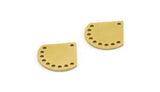 Brass Slice Charm, 24 Raw Brass Slice Shapes Charms With 10 Holes, Charm Findings (14x14x0.80mm) A3665