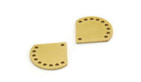 Brass Slice Charm, 24 Raw Brass Slice Shapes Charms With 10 Holes, Charm Findings (14x14x0.80mm) A3665