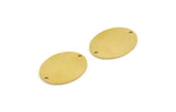 Brass Oval Charm, 8 Raw Brass Oval Charms With 2 Holes, Connectors (22x17x0.80mm) A3591