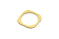 Brass Square Charm, 24 Raw Brass Square Connectors, Findings (14x0.80mm) A6820