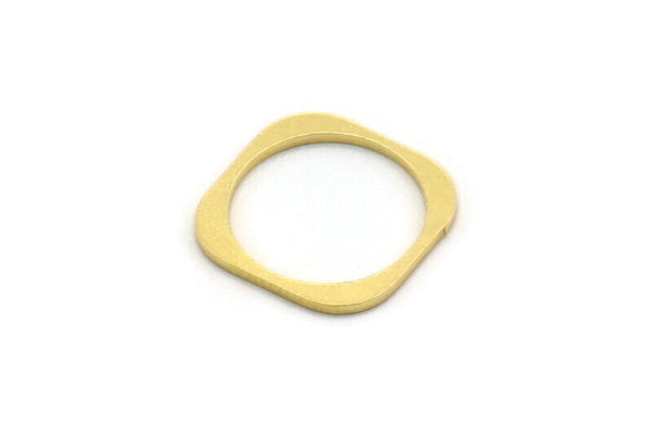 Brass Square Charm, 24 Raw Brass Square Connectors, Findings (14x0.80mm) A6820