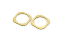 Brass Square Charm, 24 Raw Brass Square Connectors, Findings (14x0.80mm) A6820
