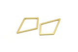 Brass Diamond Charm, 50 Raw Brass Open Diamond Ring Charms, Findings (20x13x0.60mm) A6813