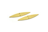 Brass Marquise Charm, 12 Raw Brass Oval Shaped Charms With 2 Holes (36x7x0.80mm) A6818