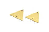 Brass Triangle Charm, 24 Raw Brass Triangle Charms With 2 Holes, Findings (15x18x0.60mm) A6811