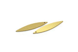 Brass Marquise Charm, 12 Raw Brass Marquise Charms With 1 Hole, Findings (36x7x0.80mm) A6817