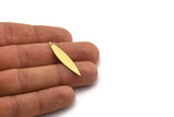 Brass Marquise Charm, 12 Raw Brass Marquise Charms With 1 Hole, Findings (36x7x0.80mm) A6817