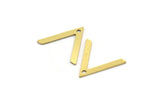 Brass Charm, 24 Raw Brass, Brass Pendants, Charm Pendants, V Shaped Charms, Brass V Shaped Charms With 1 Hole (15x18x0.60mm) A6816