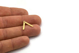 Brass Charm, 24 Raw Brass, Brass Pendants, Charm Pendants, V Shaped Charms, Brass V Shaped Charms With 1 Hole (15x18x0.60mm) A6816
