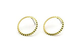 Brass Circle Earring, 8 Raw Brass Circle Stud Earrings, Findings (19x0.50mm) A2881 A6830