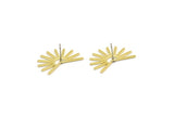 Brass Sun Earring, 4 Raw Brass Sun Stud Earrings (18x25x0.80mm) M02285 A6821