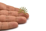 Brass Sun Earring, 4 Raw Brass Sun Stud Earrings (18x25x0.80mm) M02285 A6821