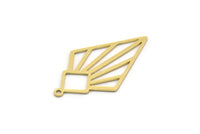 Brass Diamond Charm, 8 Raw Brass Diamond Shaped Charms With 1 Loop, Pendant Findings (30x18x0.60mm) SMP0403