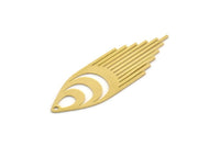Brass Drop Charm, 6 Raw Brass Drop Charms With 1 Hole, Fringed Charms, Findings (45x14x0.60mm) SMP0411 A2972