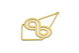 Brass Diamond Charm, 4 Raw Brass Diamond And Infinity Shaped Charms With 1 Loop, Pendant Findings (38x24x0.60mm) SMP0412