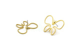 Brass Butterfly Earring, 8 Raw Brass Butterfly Shaped Stud Earrings (27x21x0.80mm) A4982 A3585