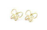 Brass Butterfly Earring, 8 Raw Brass Butterfly Shaped Stud Earrings (27x21x0.80mm) A4982 A3585