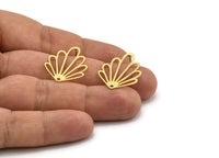 Brass Leaf Earring, 8 Raw Brass Leaf Stud Earrings With 1 Hole, Charm Pendants (27.5x20x0.60mm) A5047 A3512