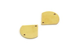 Brass Slice Charm, 24 Raw Brass Slice Shapes Charms With 2 Holes, Charm Findings (14x14x0.80mm) A2760