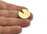 Brass Stamping Tag, 6 Raw Brass Round Charms With 1 Holes (24x0.80mm) A6812