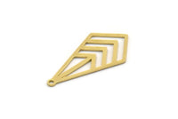 Brass Diamond Charm, 10 Raw Brass Diamond Shaped Charms With 1 Loop, Pendant Findings (28x14.5x0.60mm) SMP0422