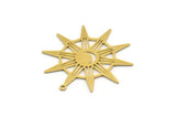 Brass Star Charm, 4 Raw Brass Star Charms With 1 Loop, Charm Pendants (34x31x0.60mm) SMP0426