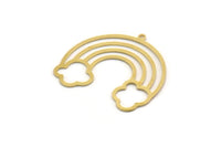 Brass Rainbow Charm, 4 Raw Brass Cloudy Rainbow Shaped Charms With 1 Loop, Pendant Charms, Earring Findings (30x32x0.60mm) SMP0427