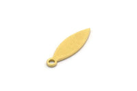 Brass Marquise Charm, 50 Raw Brass Marquise Charms With 1 Loop, Earrings, Pendants (15x4.5x0.60mm) SMP0429