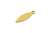 Brass Marquise Charm, 50 Raw Brass Marquise Charms With 1 Loop, Earrings, Pendants (15x4.5x0.60mm) SMP0429