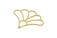 Brass Flower Charm, 4 Raw Brass Flower Charms With 1 Loop, Charm Pendants (30x38x0.60mm) SMP0434