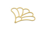 Brass Flower Charm, 4 Raw Brass Flower Charms With 1 Loop, Charm Pendants (30x38x0.60mm) SMP0434