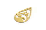Brass Drop Charm, 12 Raw Brass Drop Charms With 1 Hole, Earrings, Findings (20x12x0.60mm) SMP0436