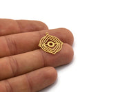Brass Charm, 8 Raw Brass, Sun Charms, Charm Pendants, Round Charms, Brass Charms With 1 Loop (24x22x0.60mm) SMP0437