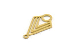 Brass Diamond Charm, 24 Raw Brass Diamond Shaped Charms With 2 Loops, Connector Findings (18x10x0.60mm) SMP0454 A5885