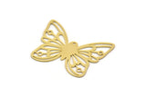 Brass Butterfly Charm, 4 Raw Brass Butterfly Charms With 1 Loop, Earring Findings (28x37.5x0.60mm) SMP0455
