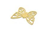 Brass Butterfly Charm, 4 Raw Brass Butterfly Charms With 1 Loop, Earring Findings (28x37.5x0.60mm) SMP0455