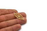 Brass Marquise Charm, 6 Raw Brass Spider Web Charms With 1 Loop, Charm Pendants, Findings (34x15.5x0.60mm) SMP0456