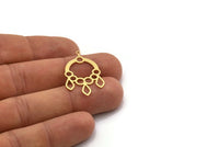 Brass Round Charm, 6 Raw Brass Round Shaped Charms With 1 Loop, Pendants, Findings (31x20x0.60mm) SMP0459