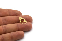 Brass Drop Charm, 12 Raw Brass Drop Charms With 1 Hole, Sun Charm, Findings (20.5x12x0.60mm) SMP0461