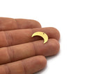 Brass Moon Charm, 24 Raw Brass Crescent Moon Charms With 1 Hole, Findings (17x6x0.60mm) SMP0464