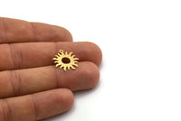 Brass Sun Charm, 12 Raw Brass Sun Charms With 1 Loop, Findings (17x17x0.60mm) SMP0465