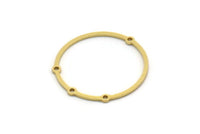 Brass Circle Charm, 4 Raw Brass Circle Charms With 4 Loops, Earring Findings, Geometric Charms, Connectors (26.5x25x0.80mm) SMP0466 A6730